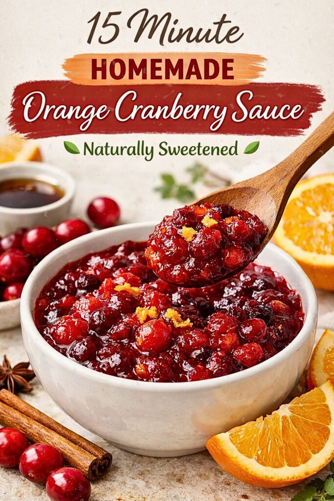 15 Minute Homemade Orange Cranberry Sauce Naturally Sweetened