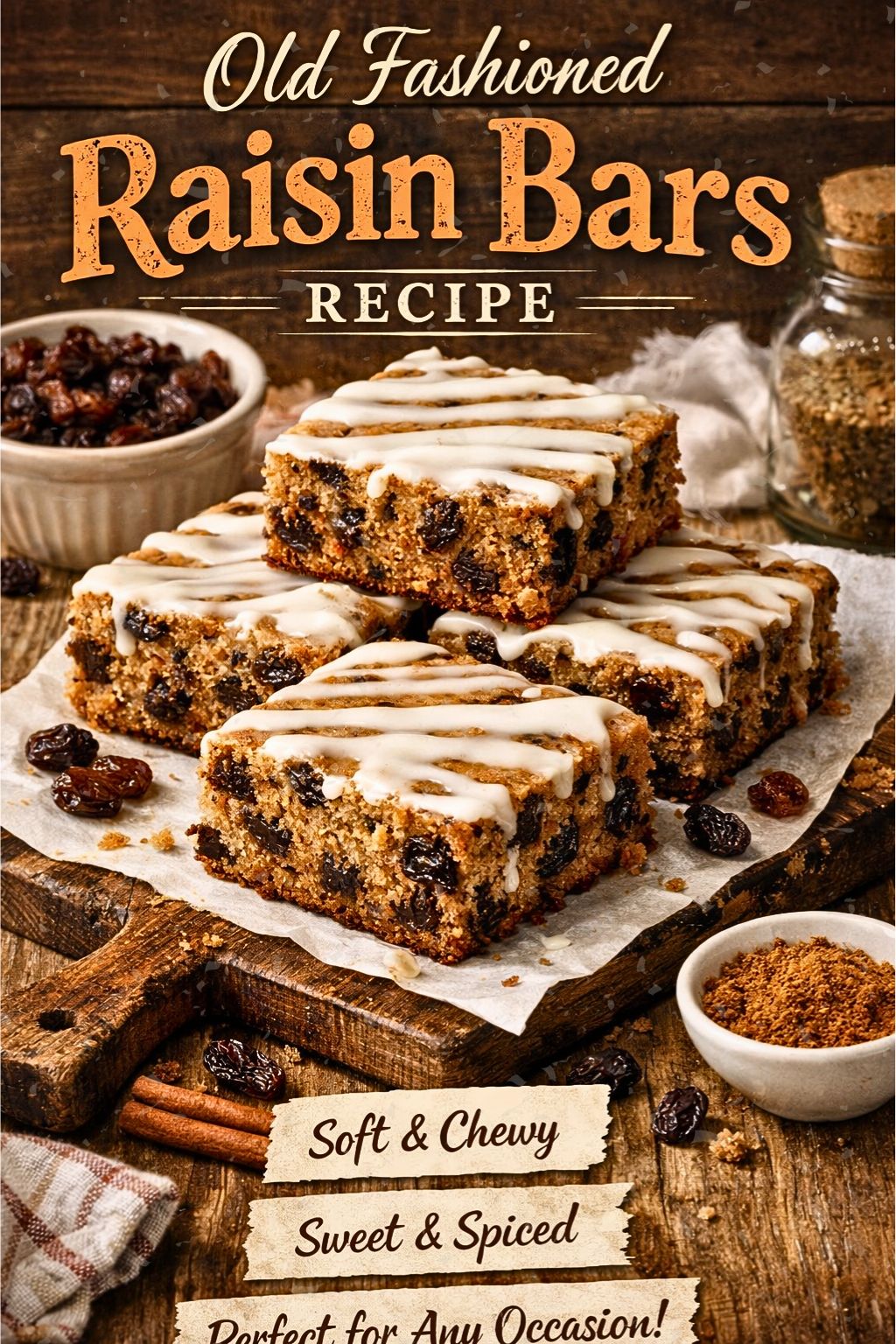 Old Fashioned Raisin Bars Recipe