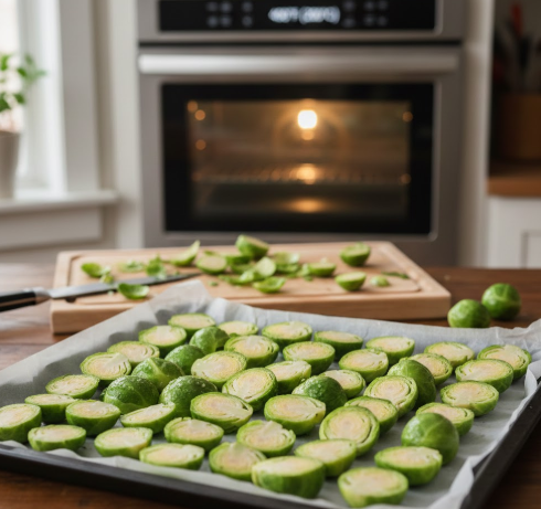 Step 1 — Get the oven and sprouts ready