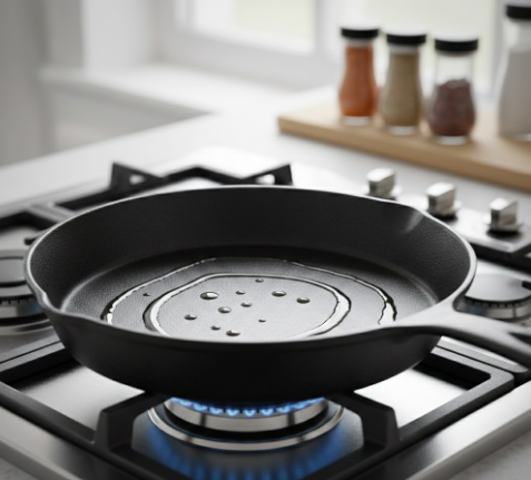 Step 2: Warm the pan