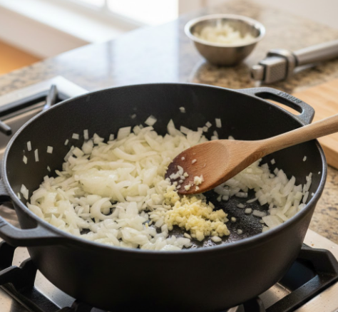 Step 2 — Sauté Onions and Garlic