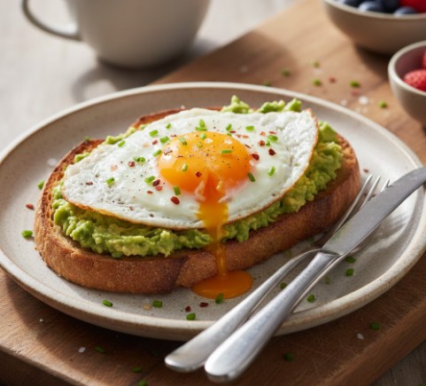 1. Avocado Toast with Fried Egg