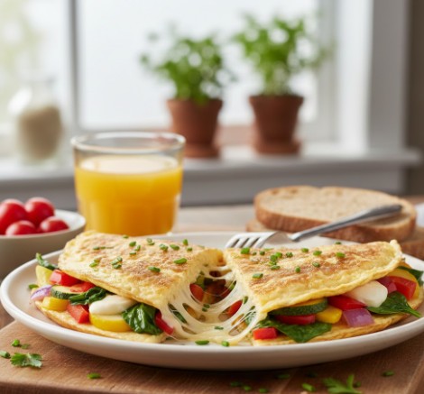 9. Cheese Omelette with Veggies