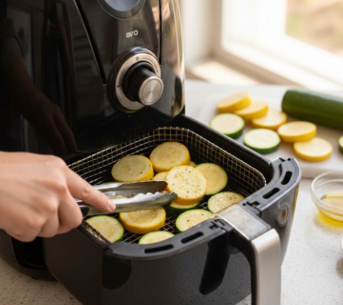 Cooking the Squash and Zucchini in the Air Fryer