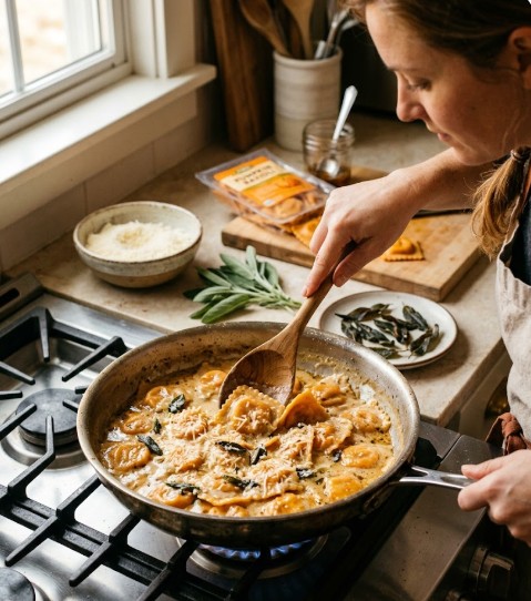 How To Make Cream Sauce For Pumpkin Ravioli?