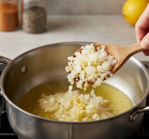 Step 2: Sauté the Onions and Garlic