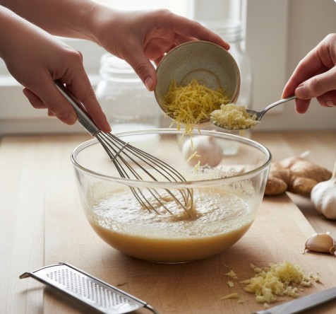 Step 3: Add Ginger and Garlic