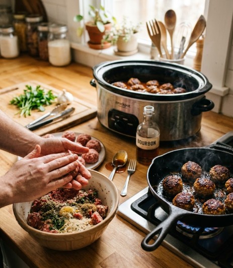 Slow Cooker Bourbon Meatballs: Easy Crowd-Pleasing Appetizer for ...